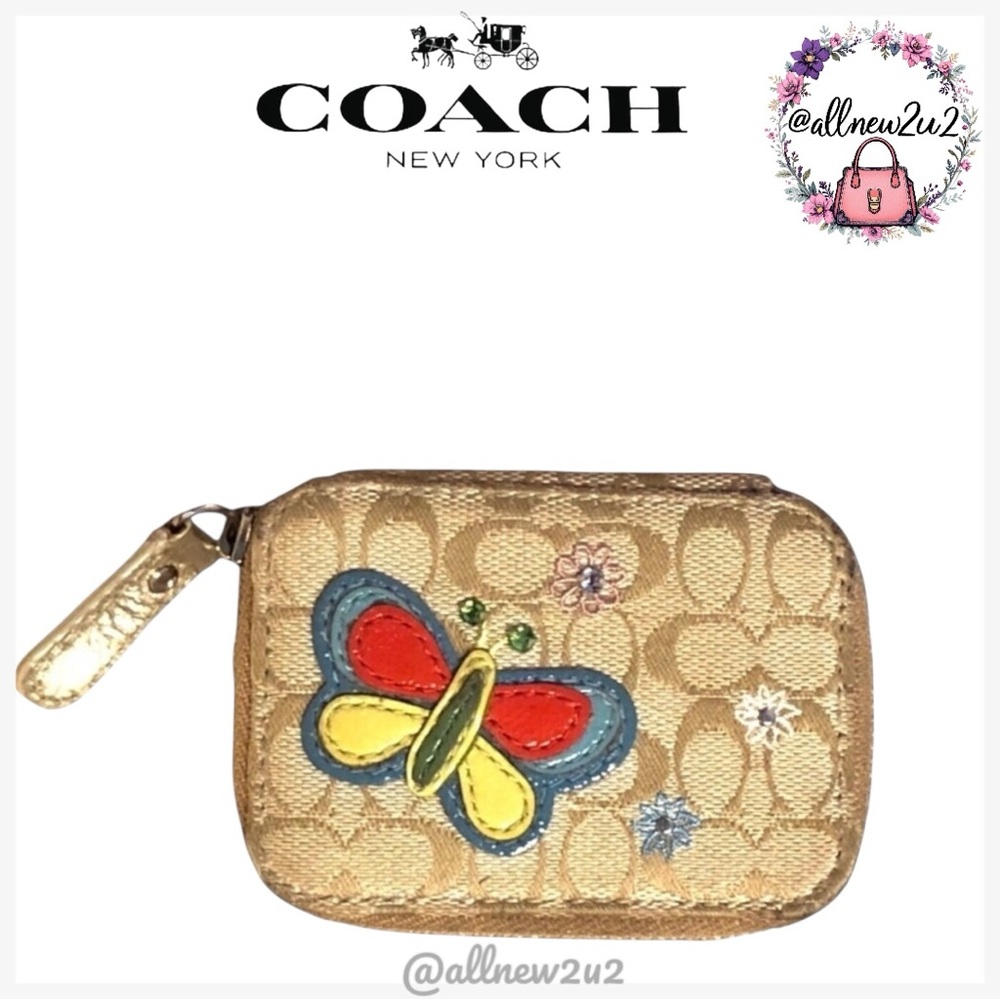 Coach Butterfly Collector’s Pill Box Garden (Coin Case) RARE No insert Vintage